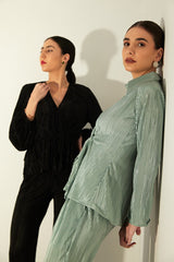 Sage COORD satin pleat