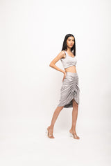 Grey-Blue Bustier Skirt Set