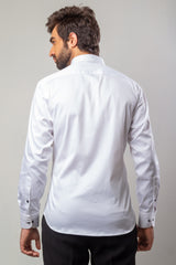White  Color Hand Painted Shirt.