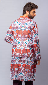 Orange  colour  Hand Embroidered & handwork kurta & pant set.