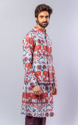 Orange  colour  Hand Embroidered & handwork kurta & pant set.
