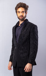 Black  colour  Hand Embroidered & handwork  ,blazer  & pant set