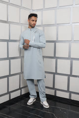 Ivory Crepe Kurta Set