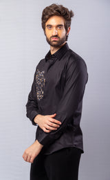 Black  Color hand Painted Shirt.