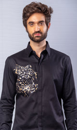 Black  Color hand Painted Shirt.