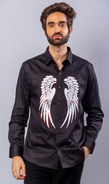 Black  Color Hand  Painted Shirt.