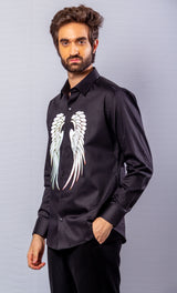 Black  Color Hand  Painted Shirt.
