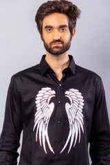 Black  Color Hand  Painted Shirt.