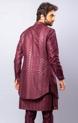 Maroon color  Hand Embroidered & handwork kurta ,Jacket & pant set.