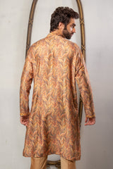 Golden Color  Printed Kurta
