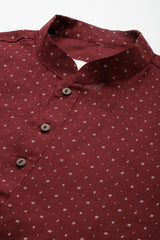 Crimson Linen Kurta Set