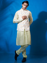 Pista Green Cotton Silk Kurta Set