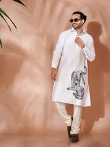 Classic White Cotton Kurta Set