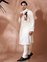 Elegant Off-White Cotton Silk Kurta Set
