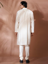 Elegant Off-White Cotton Silk Kurta Set