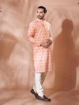 Vibrant Orange Cotton Kurta Set