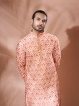 Vibrant Orange Cotton Kurta Set