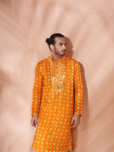 Regal Mustard Cotton Silk Kurta Set