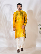Sunshine Yellow Cotton Silk Kurta Set