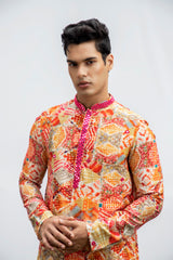 DIAMOND PRINTED MIRROR CHEETA KURTA SET sasyafashion