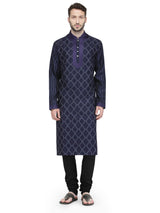 Kurta Churidar Chanderi Indigo sasyafashion