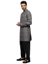 Grey Textured Cotton Silk sasyafashion