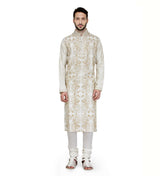 Ivory Chanderi Mac. & Aari Emb. sasyafashion