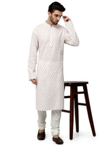 Ivory Printed Cotton Khadi sasyafashion