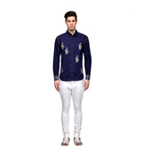 Indigo Printed Fine Poplin fabric sasyafashion