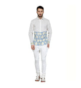 Ivory printed fine cotton fabric sasyafashion