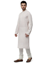 Ivory Printed Cotton Khadi sasyafashion