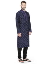 Kurta Churidar Chanderi Indigo sasyafashion