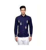Indigo Printed Fine Poplin fabric sasyafashion