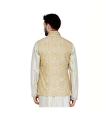 Lt. Beige Printed & Aari Emb. Katan sasyafashion