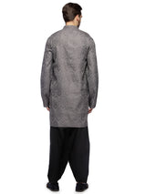 Grey Textured Cotton Silk sasyafashion