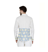 Ivory printed fine cotton fabric sasyafashion
