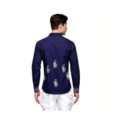 Indigo Printed Fine Poplin fabric sasyafashion