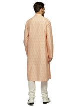 Peach Printed Silk Katan sasyafashion