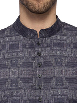 Dark Indigo Printed Fine Poplin fabric sasyafashion