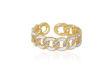 ENAMELLED CUBAN RINGS IN GOLD POLISH sasyafashion