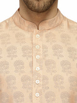 Peach Printed Silk Katan sasyafashion