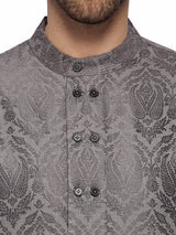 Grey Textured Cotton Silk sasyafashion