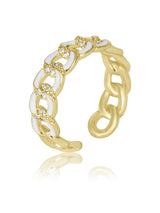 ENAMELLED CUBAN RINGS IN GOLD POLISH sasyafashion