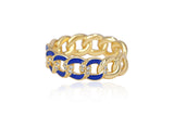 ENAMELLED CUBAN RINGS IN GOLD POLISH sasyafashion