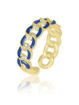 ENAMELLED CUBAN RINGS IN GOLD POLISH sasyafashion