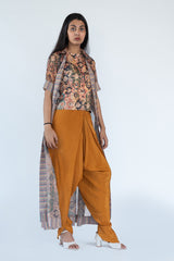 Top Dhoti Cape in Rust Colour sasyafashion