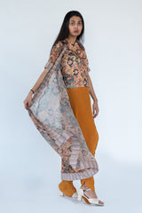 Top Dhoti Cape in Rust Colour sasyafashion