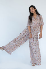 Silk Top Pant in printed white colour sasyafashion