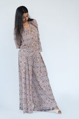 Silk Top Pant in printed white colour sasyafashion