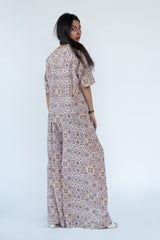 Silk Top Pant in printed white colour sasyafashion